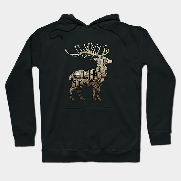 Motherboard Reindeer Hoodie by Merlyn Morris